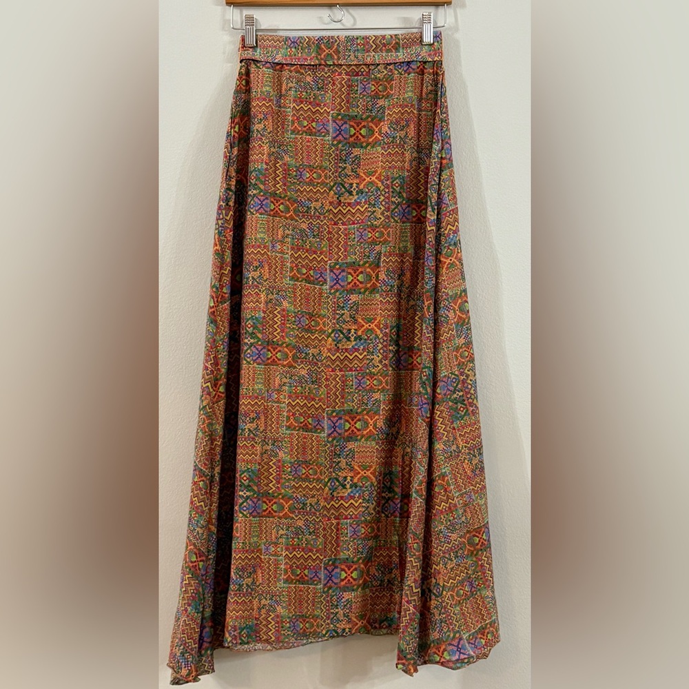 Women's Multicolor Patterned Maxi Skirt